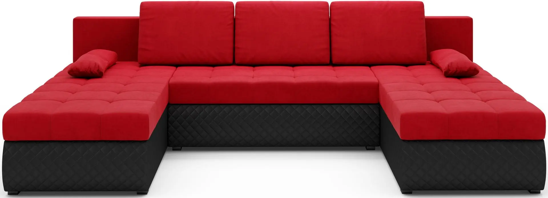 Диван П-образный Space Meble Bolt U M22/D8Pik (Red/Black)