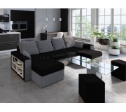 Canapea in forma de U Space Meble Boston Mikrofaza 15/Mikrofaza 27 (Black/Gray)