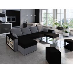 Canapea in forma de U Space Meble Boston Mikrofaza 15/Mikrofaza 27 (Black/Gray)