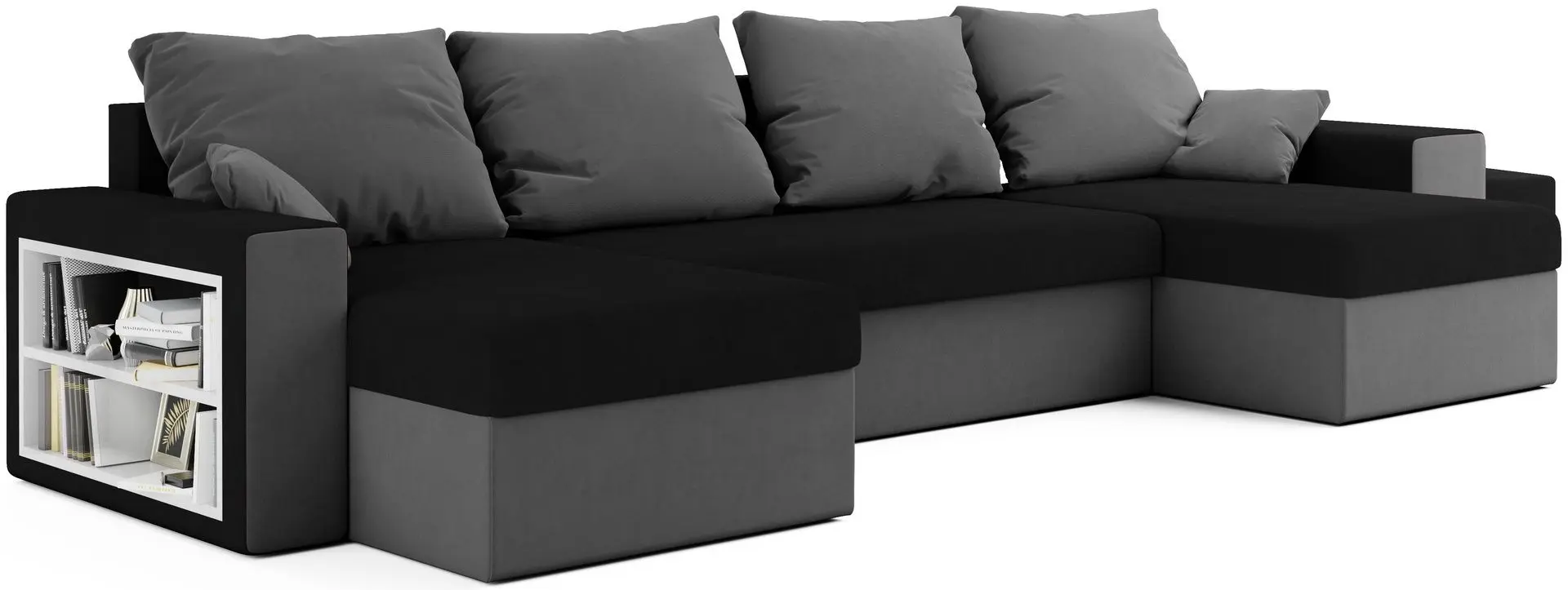 Canapea in forma de U Space Meble Boston Mikrofaza 15/Mikrofaza 27 (Black/Gray)