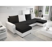 Canapea in forma de U Space Meble Fiona U Rainbow 15/Rainbow 31 (Black/White)