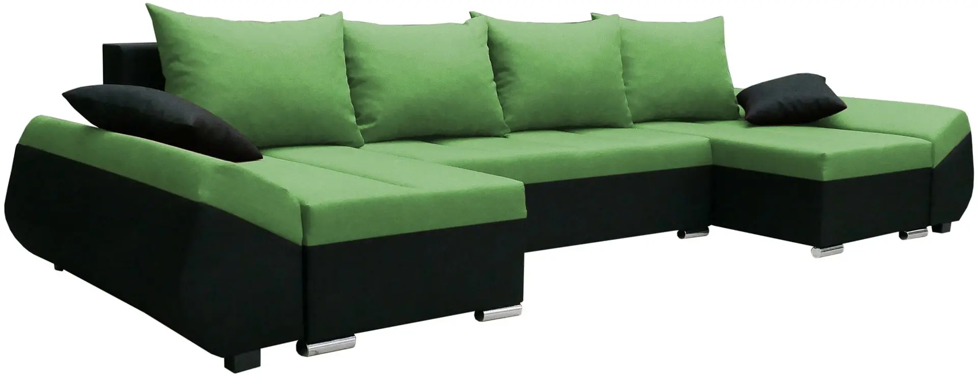 Диван П-образный Space Meble Korfu U Tornado 61/Tornado 15 (Green/Black) - 2