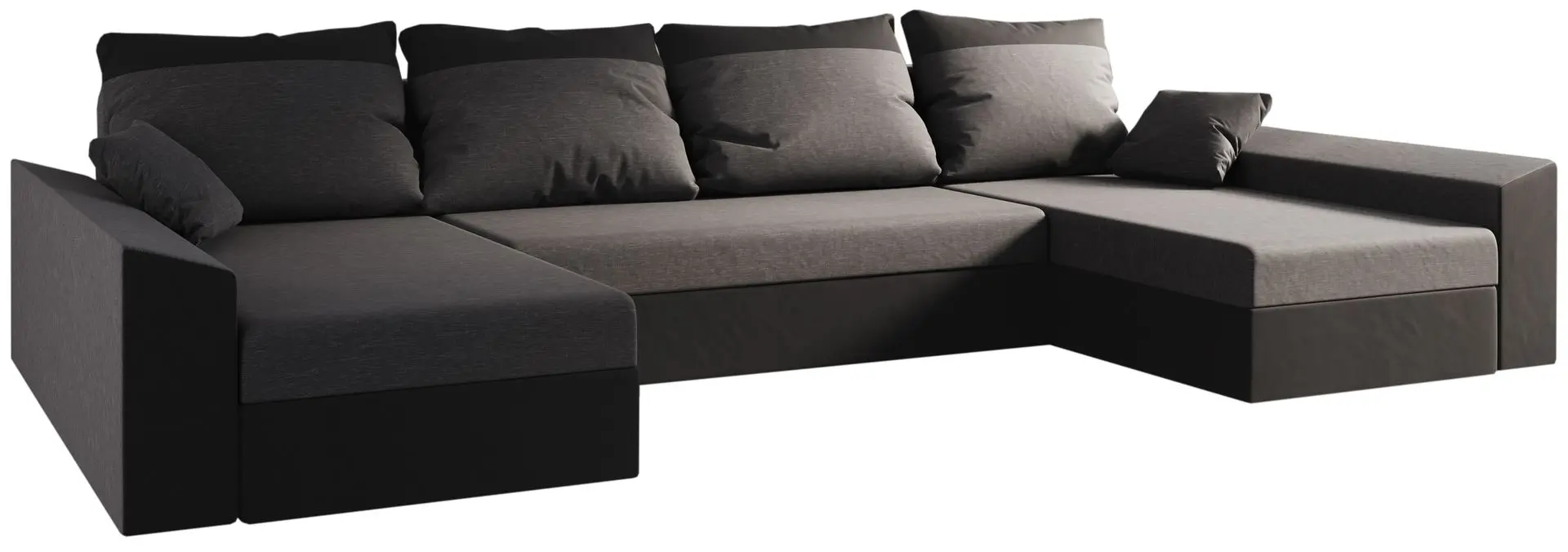 Диван П-образный Space Meble Paul U Sawana 05/Sawana 14 (Gray Dark/Black) - 2