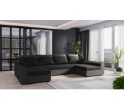 Canapea in forma de U Space Meble Paul U Sawana 14/Sawana 05 (Black/Gray Dark)