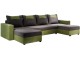 Canapea in forma de U Space Meble Star U Bis Sawana 05/Sawana 35 (Gray Dark/Lime)