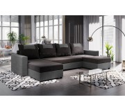 Canapea in forma de U Space Meble Star U Bis Sawana 14/Sawana 21 (Black/Gray)