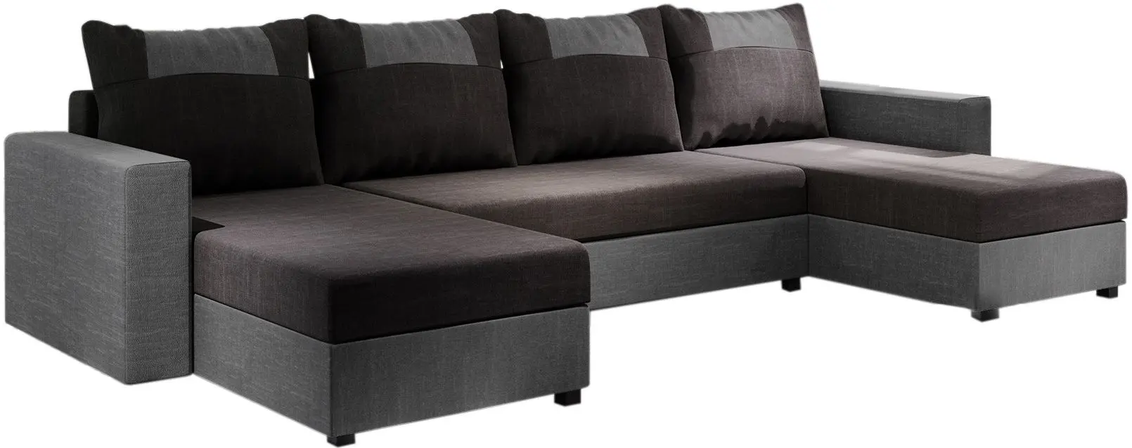 Диван П-образный Space Meble Star U Bis Sawana 14/Sawana 21 (Black/Gray) - 2