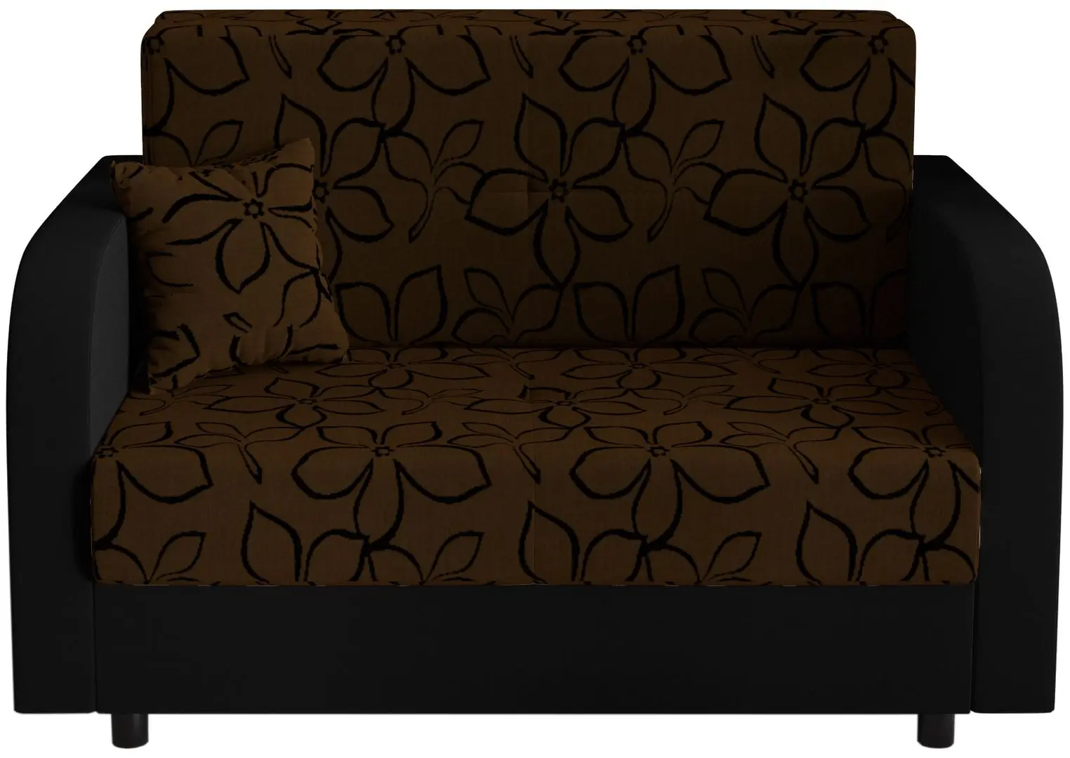 Диван Space Meble Amerykanka Twice 120 Flowers 20/Rainbow 15 (Brown/Black) - 4