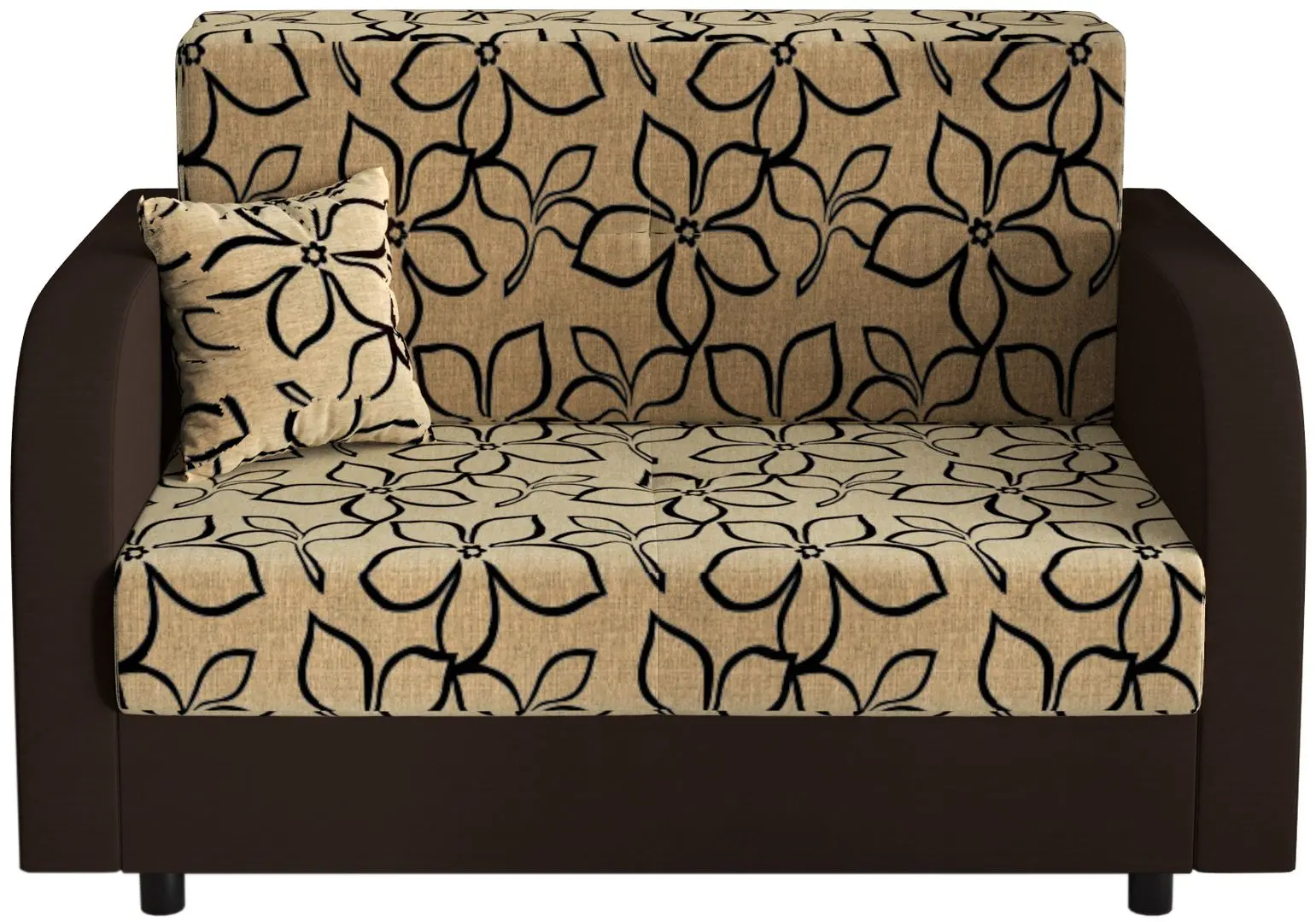 Canapea Space Meble Amerykanka Twice 120 Flowers 48/Rainbow 41 (Beige/Brown Dark) - 4