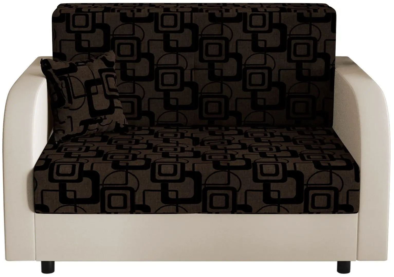 Диван Space Meble Amerykanka Twice 120 Quadro 20/Rainbow 16 (Brown/Ecru)