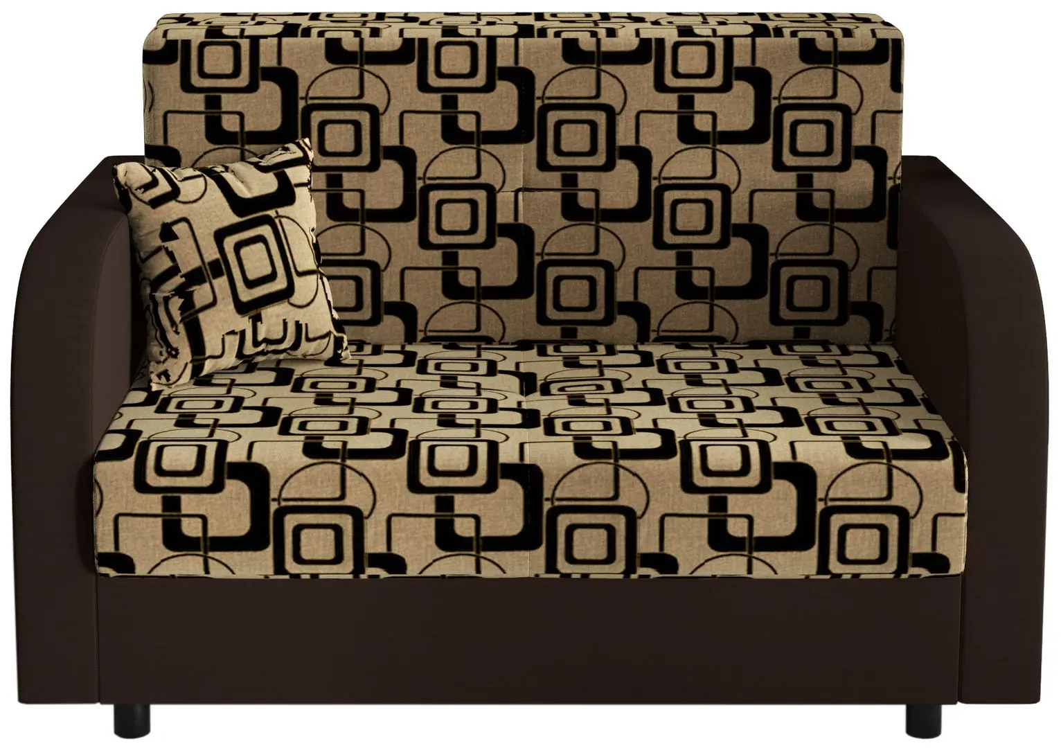 Диван Space Meble Amerykanka Twice 120 Quadro 48/Rainbow 20 (Beige/Brown) - 4