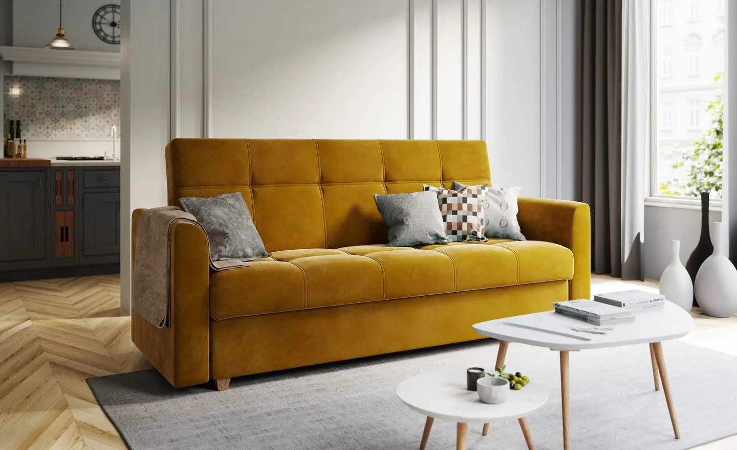 Canapea Space Meble Lento Itaka 33 (Yellow Honey)