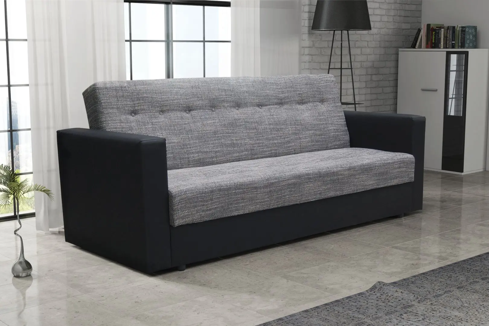 Canapea Space Meble Wind Kornet 02/Dolaro 8 (Gray/Black)