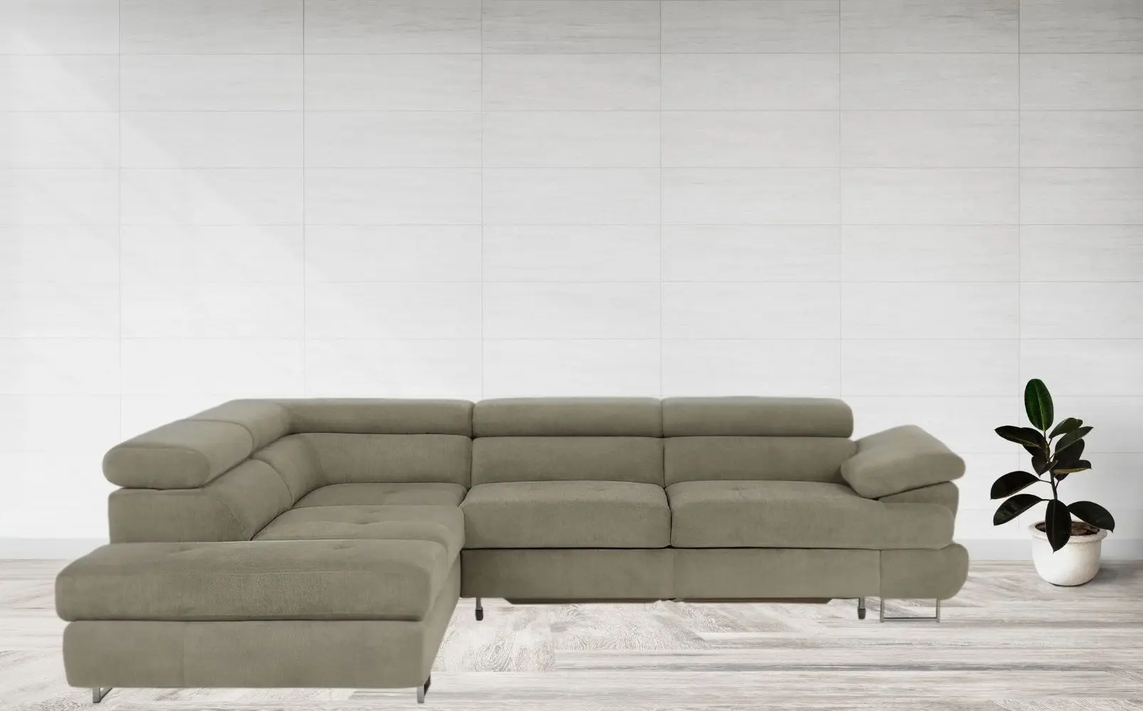 Canapea de colt extensibila Tempo Kondela Buton R Soro 13 Left (Light Brown)