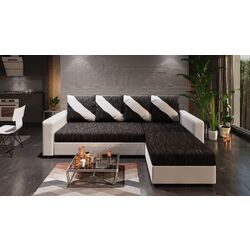 Диван угловой Space Meble Astana L Kornet 10/D511 (Black/White)