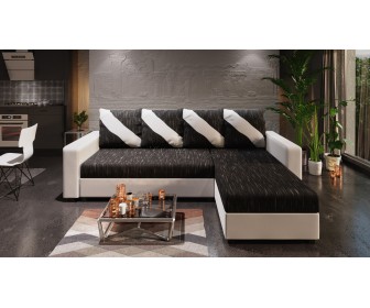 Диван угловой Space Meble Astana L Kornet 10/D511 (Black/White)