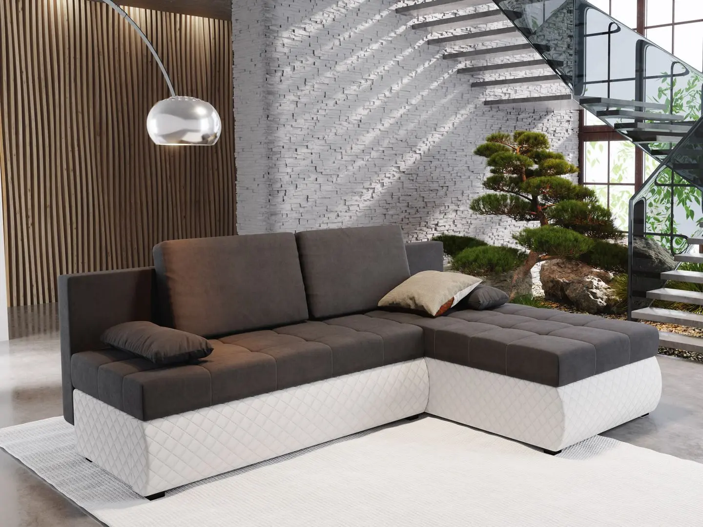 Диван угловой Space Meble Bolt (Gray/White)