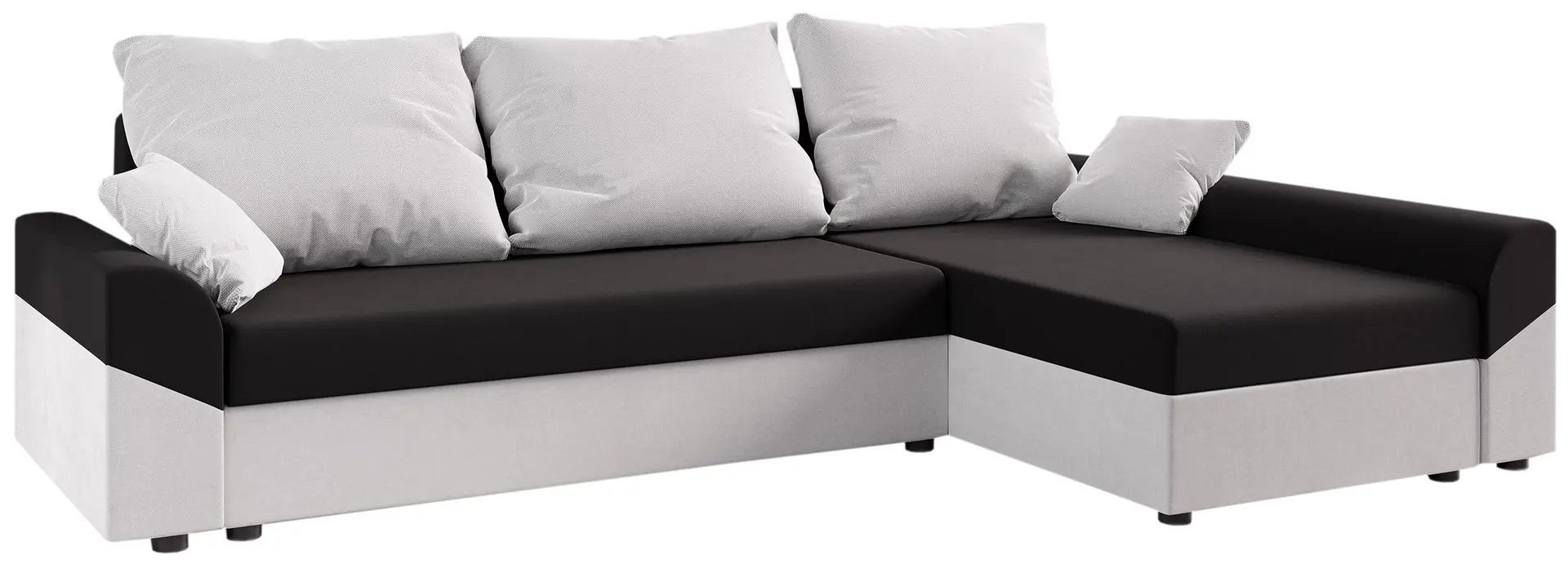 Canapea de colt Space Meble Denver L Rainbow 15/Rainbow 31 (Black/White)