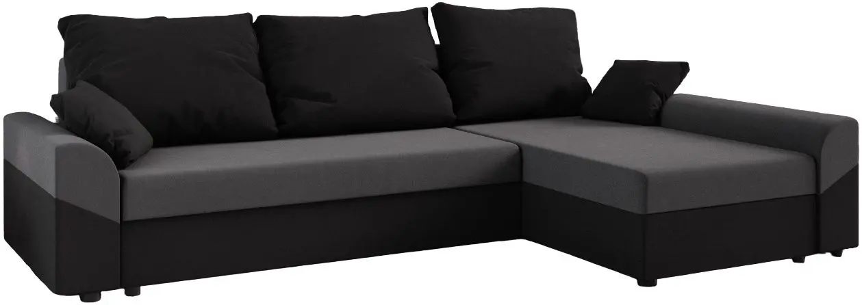 Диван угловой Space Meble Denver L Mikrofaza 27/Mikrofaza 15 (Gray/Black)