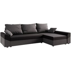 Диван угловой Space Meble Denver L Sawana 14/Sawana 05 (Black/Gray Dark) Thumb