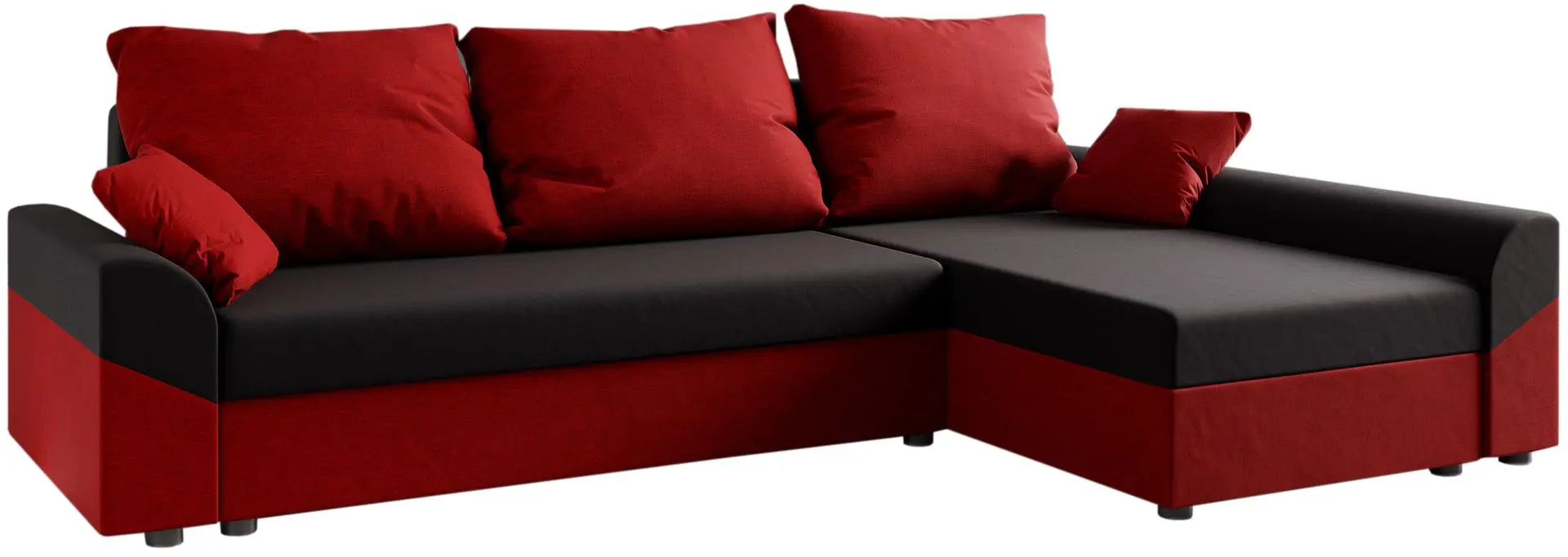 Canapea de colt Space Meble Denver L Sawana 14/Sawana 13 (Black/Red)