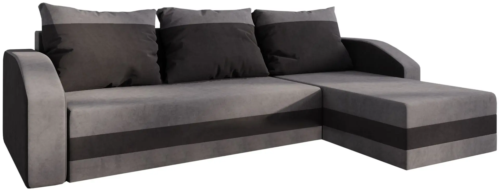 Canapea de colt Space Meble Helios Bis Mikrofaza 50/Mikrofaza 15 (Gray/Black)