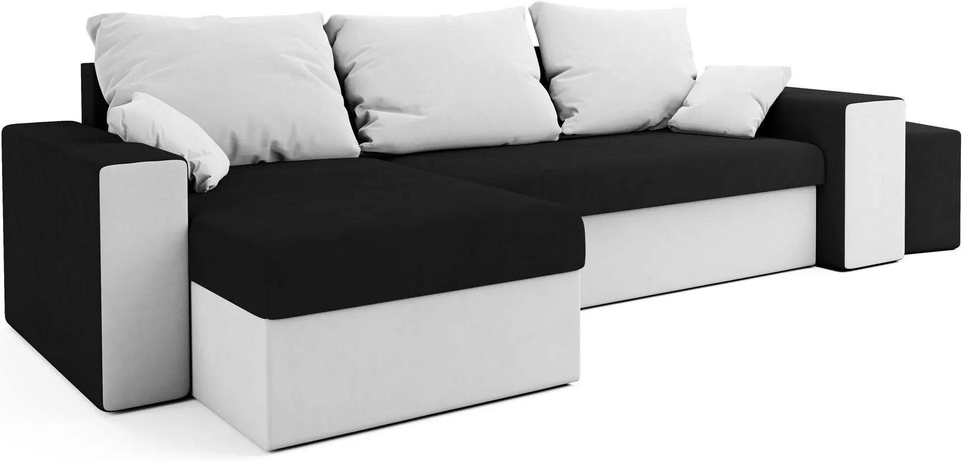 Canapea de colt Space Meble Kansas Mikrofaza 15/Mikrofaza 31 (Black/White)