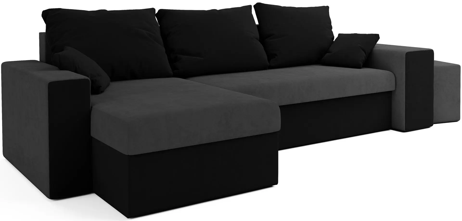 Canapea de colt Space Meble Kansas Mikrofaza 27/Mikrofaza 15 (Gray/Black)