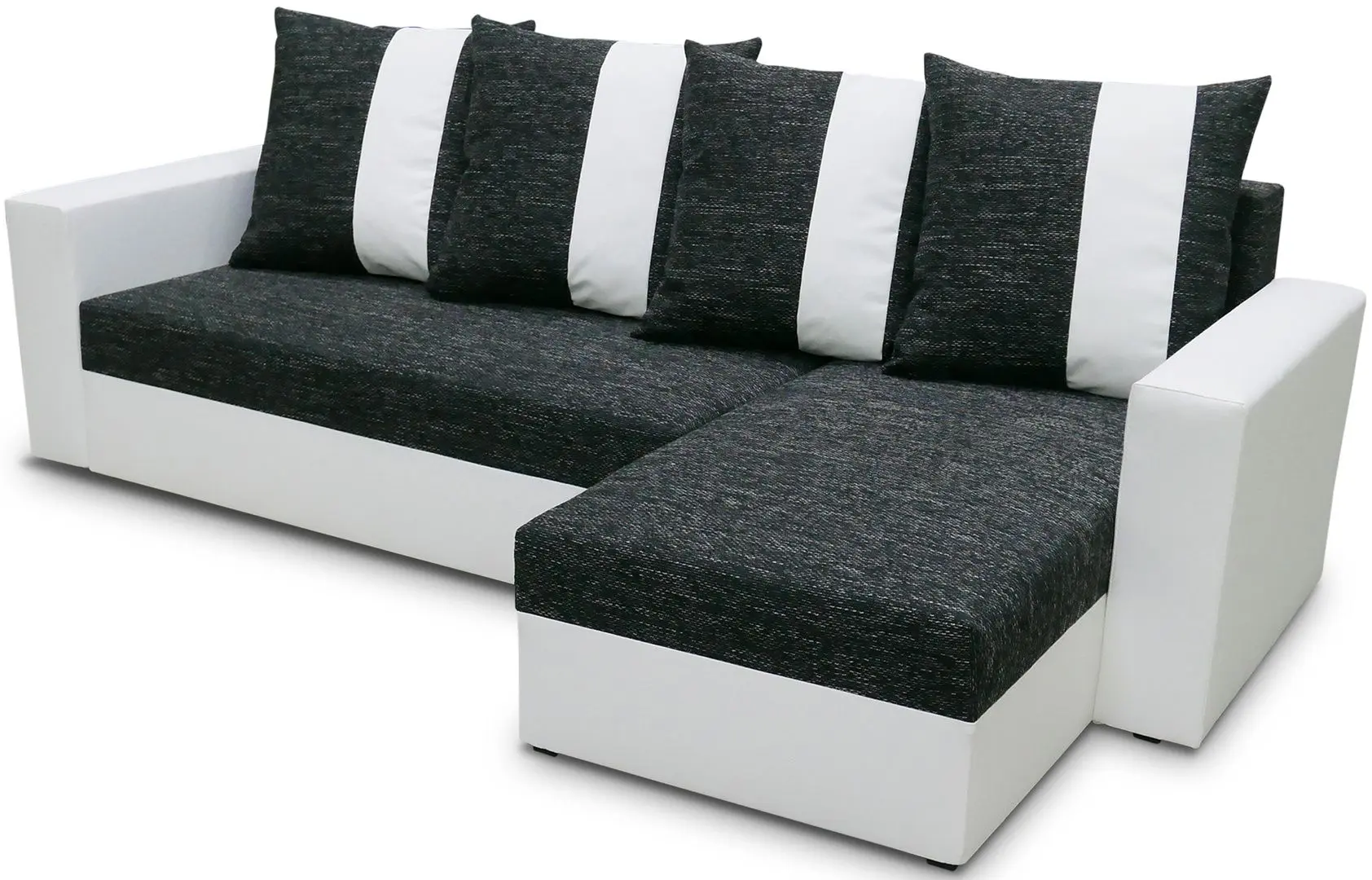 Canapea de colt Space Meble Praga Kornet 10/D511 (Black/White)