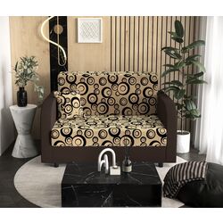 Диван Space Meble Amerykanka Twice 120 Circle 48/Rainbow 41 (Beige/Brown Dark)