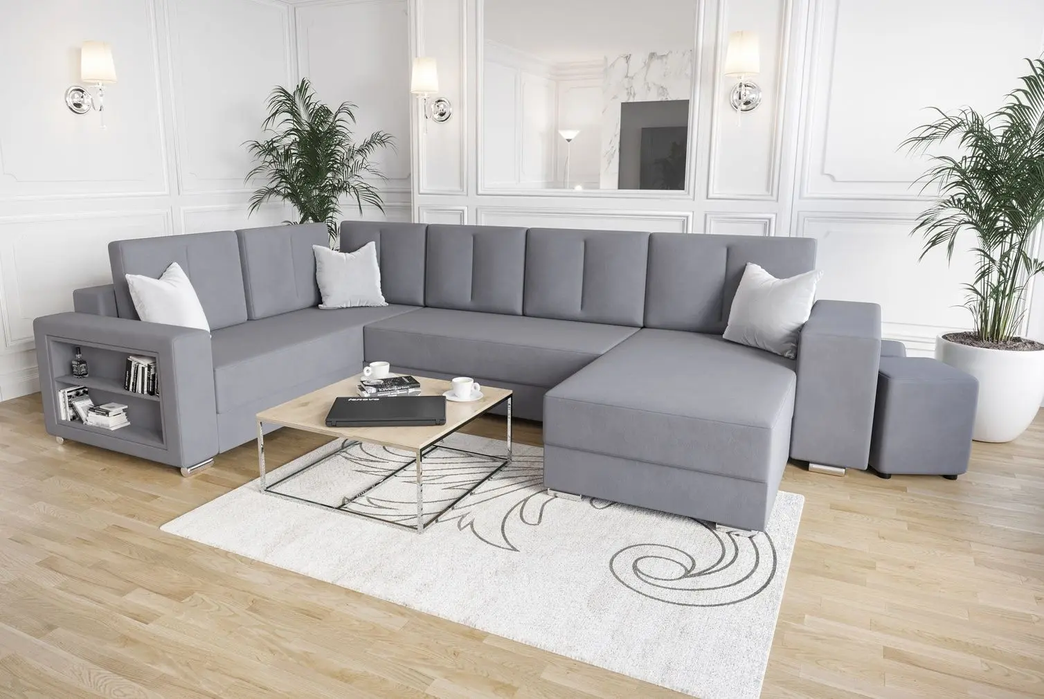 Canapea in forma de U Space Meble Kris Left Itaka 50 (Gray Light)