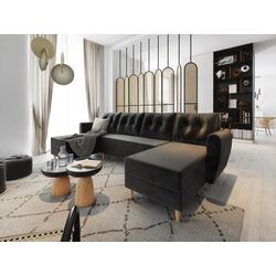 Canapea in forma de U Space Meble Palermo U Itaka 15 (Black)