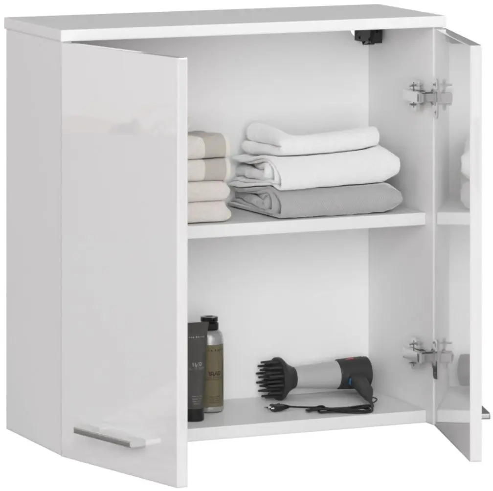 Dulap Akord Fin W60 2D (White/White Gloss)