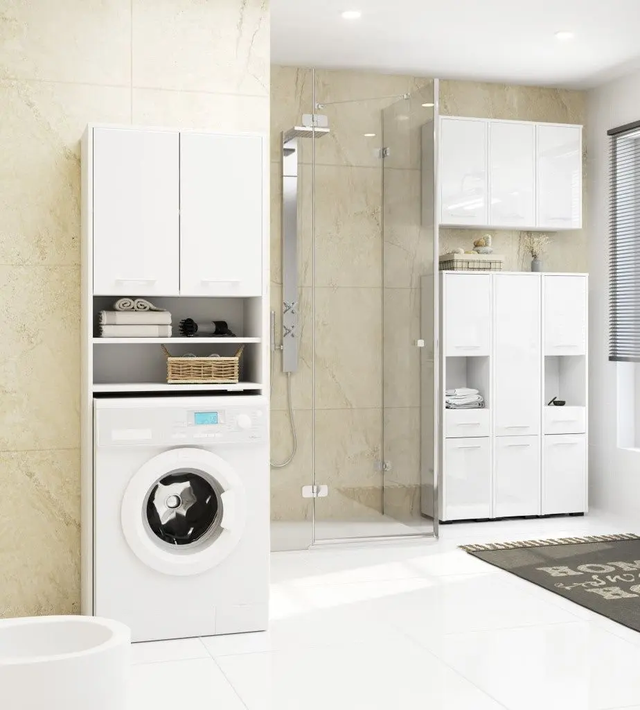 Dulap Akord Fin W60 2D (White/White Gloss)