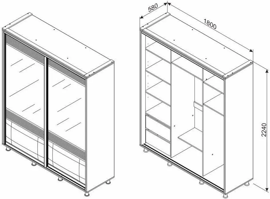 Dulap-cupe Ambianta Clasic 1.8m - 2