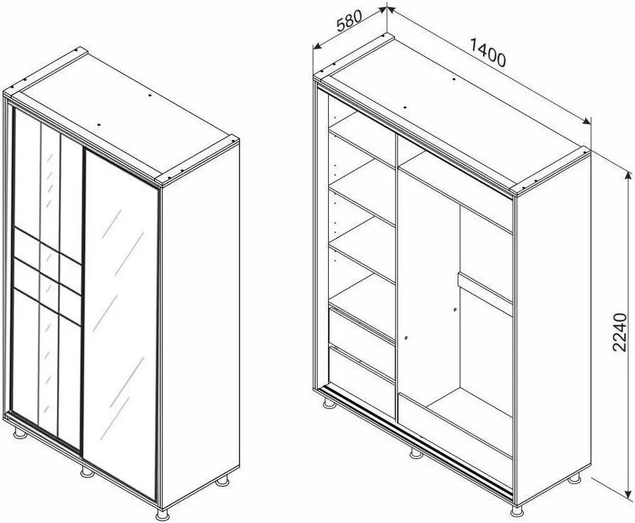 Dulap-cupe Ambianta Rio 1.4