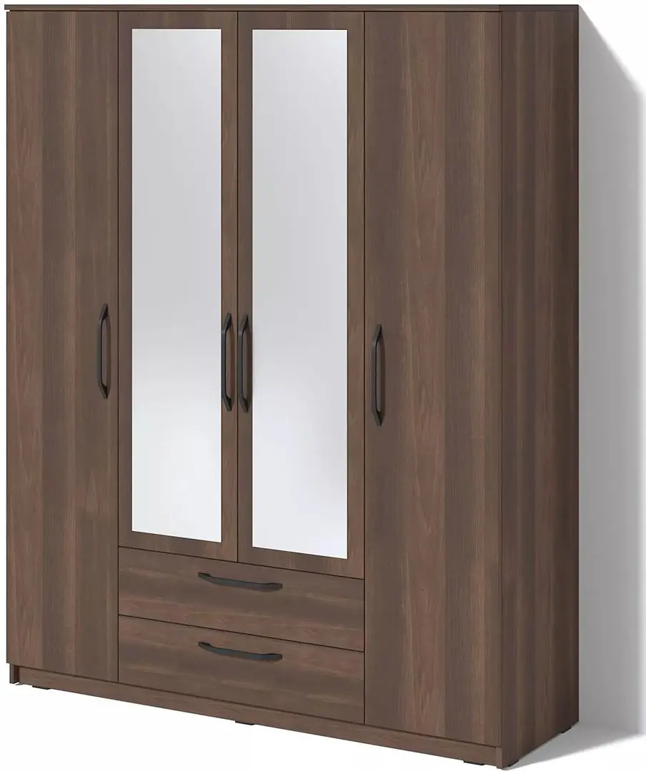 Шкаф Fabrik Home Linia 1600 с зеркалом (Орех Темный) - 3