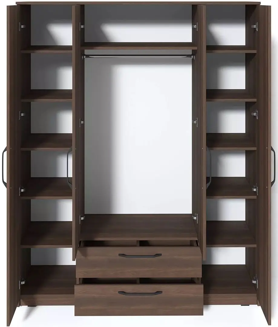 Шкаф Fabrik Home Linia 1600 с зеркалом (Орех Темный) - 4