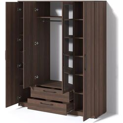 Шкаф Fabrik Home Linia 1600 с зеркалом (Орех Темный) Thumb