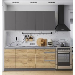 Bucatarie modulara Yasen Madera 1.8m Uscator Craft Oak Gold/Graphite Gray (dreapta)