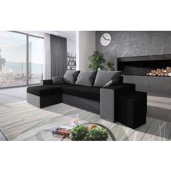 Canapea de colt Space Meble Kansas Rainbow 15/Rainbow 27 (Black/Graphite)