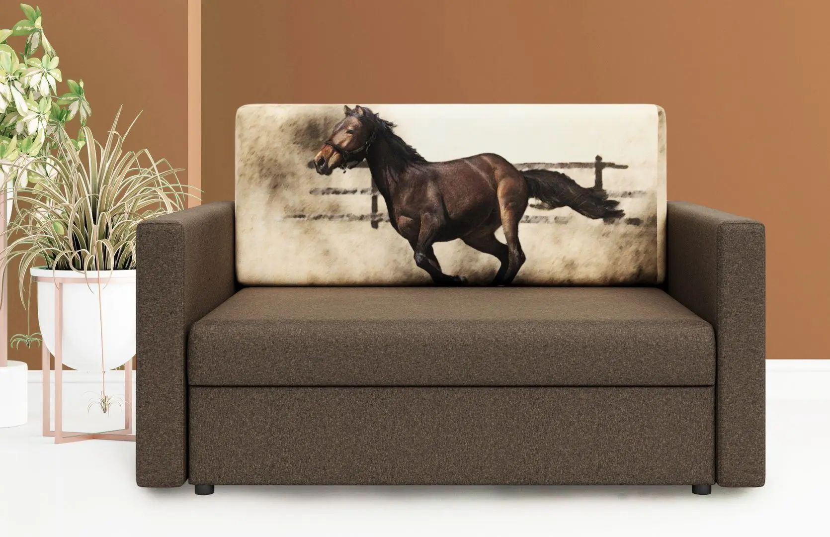 Canapea Space Meble Amerykanka Heven 120 Horse/Sawana 25 (Brown)