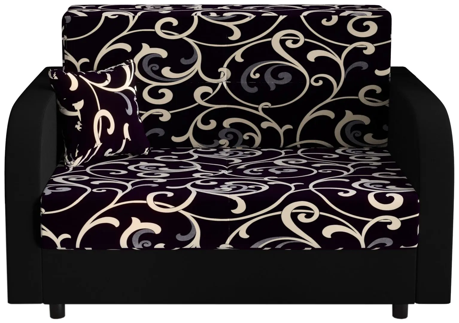 Canapea Space Meble Amerykanka Twice 120 Zawijasy/Rainbow 15 (Aubergine/Beige/Black) - 4