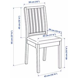 Set scaune Ikea Ekedalen/Orrsta 2buc (Alb/Gri) Thumb