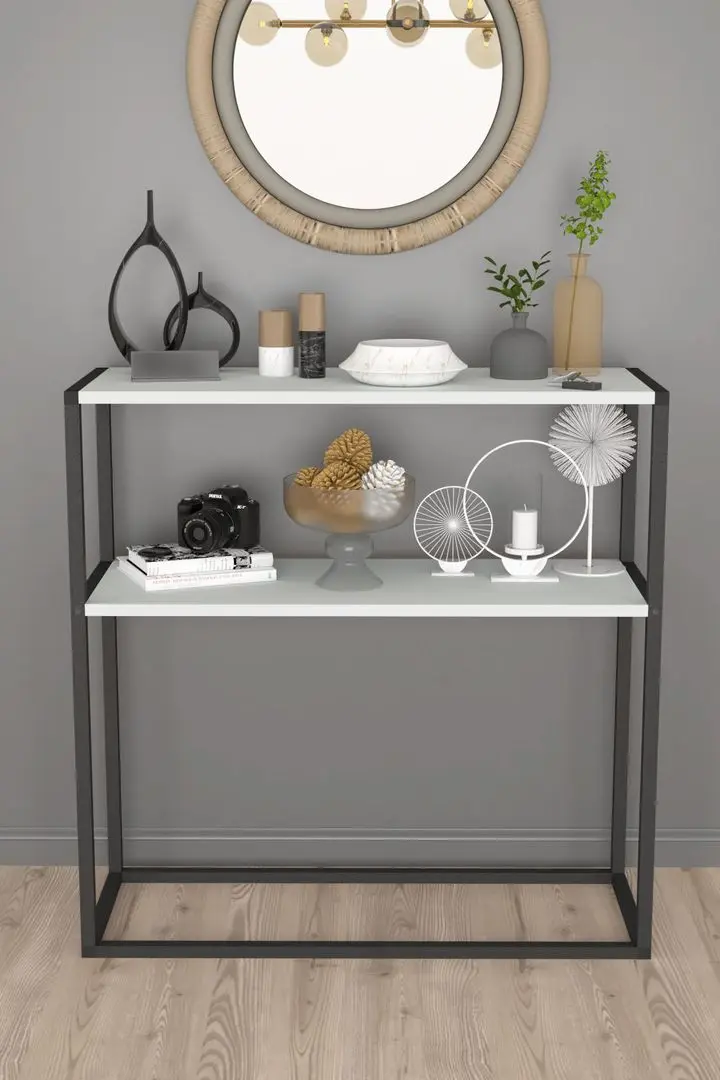 Masa auxiliara Bofigo Metal Dressuar (White/Black)