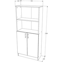 Стеллаж Haaus Flint 2Д1П (White) Thumb