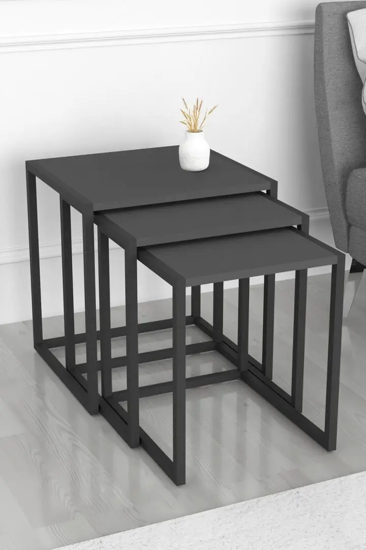 Set masute pentru reviste Bofigo Metal Nesting (Anthracite/Black)