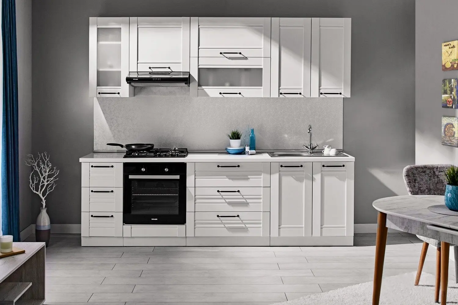 Bucatarie modulara Ambianta Felicia 2.6m (Alb)