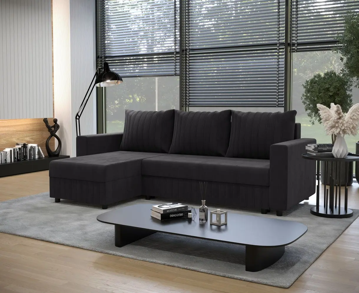 Canapea de colt Space Meble Park L Riviera 97 (Graphite)