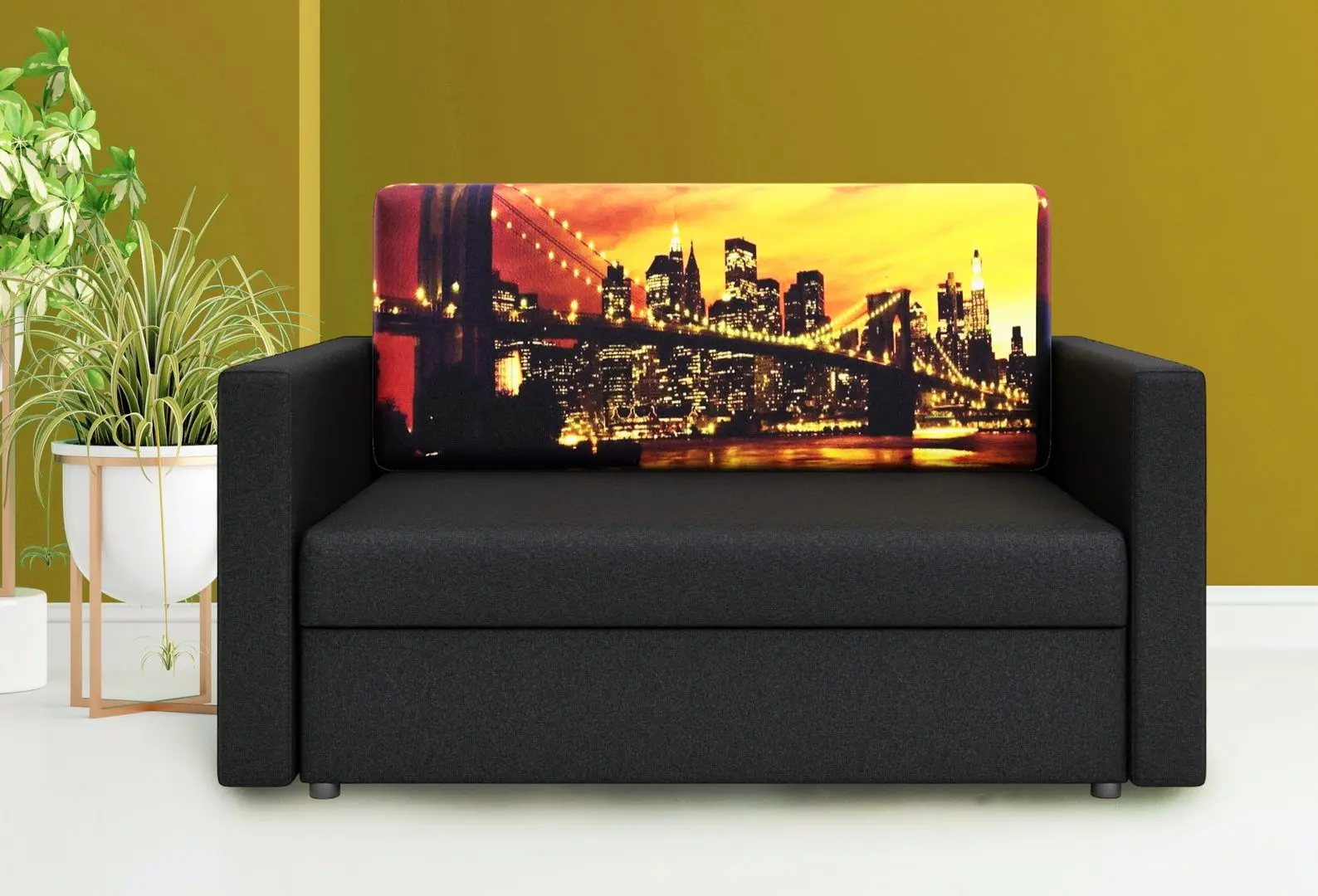 Canapea Space Meble Amerykanka Heven 120 Bridge/Sawana14 (Black)